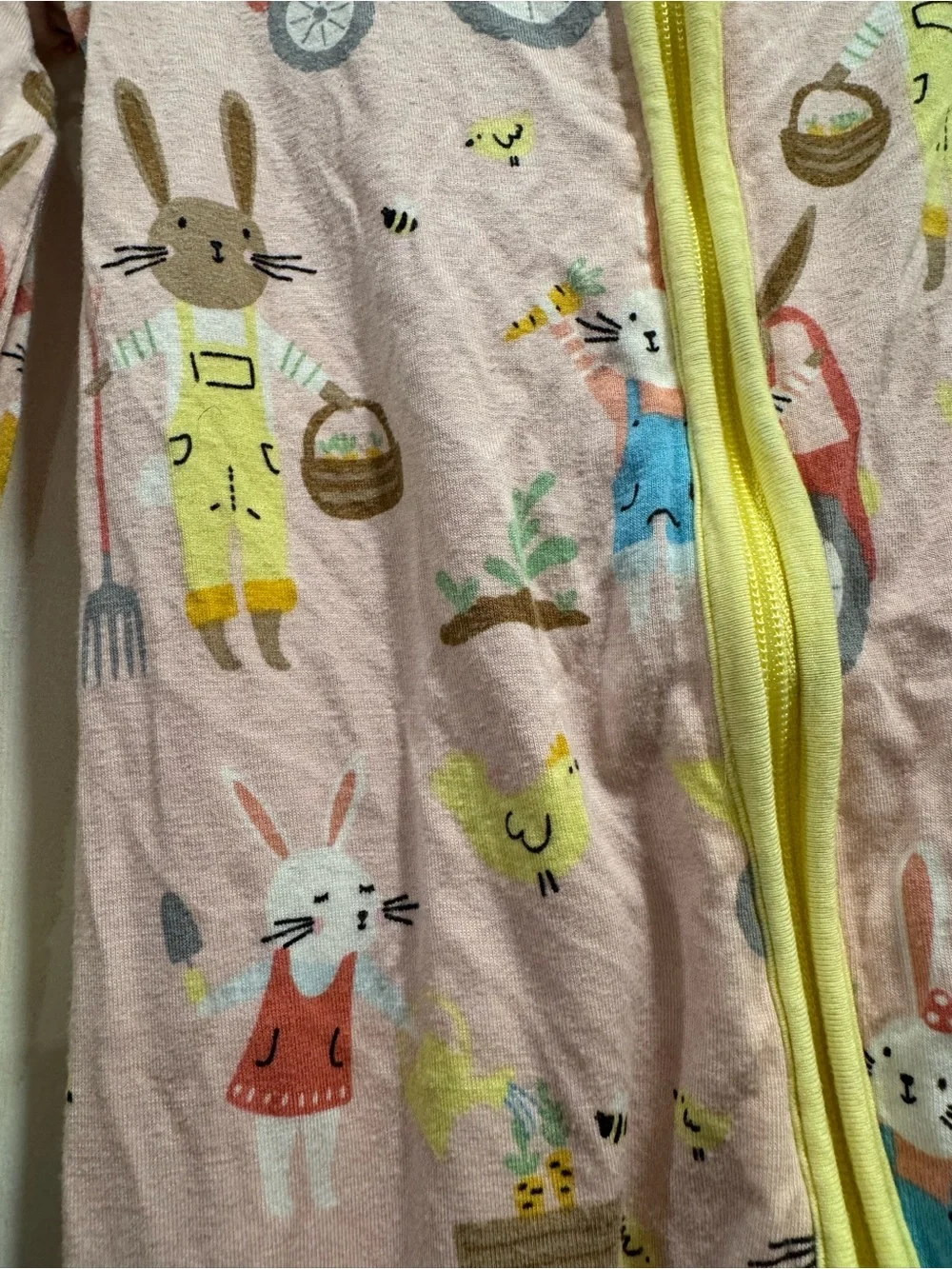 Little Sleepies Bamboo convertible sleeper pink hop to it‎ 6-12M Easter Bunny